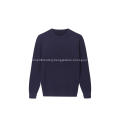 Men's Knitted Ottoman Stitch Crew-Neck Soft Pullover